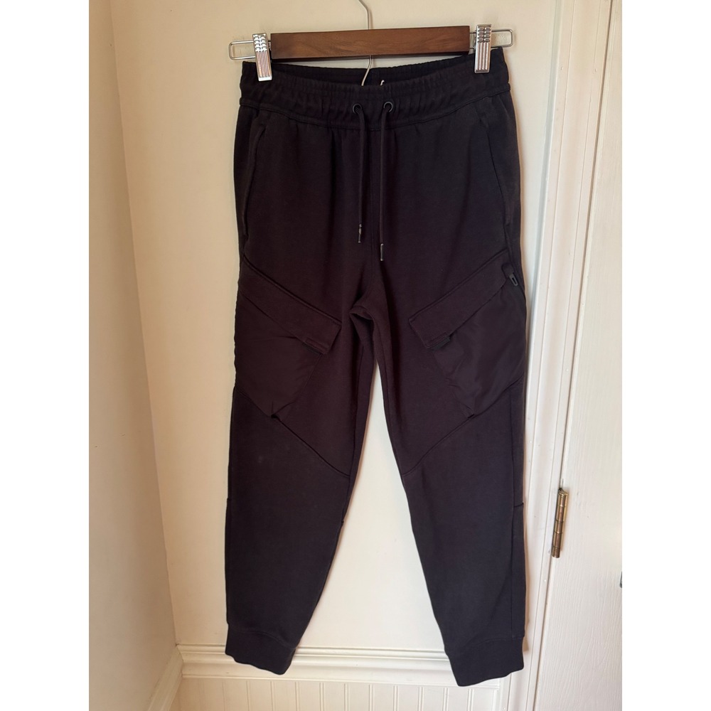Athletic Works Boys Black Cargo Jogger Pants Size L‎ 10-12 Fleece Sweat
